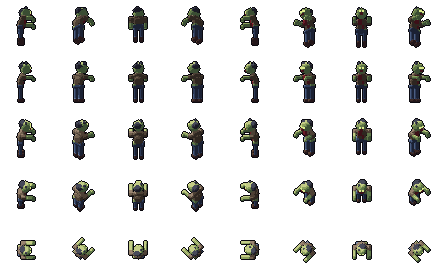 pagan preview --orbit: the zombie from 8 sides, at elevations from below the horizon to straight down